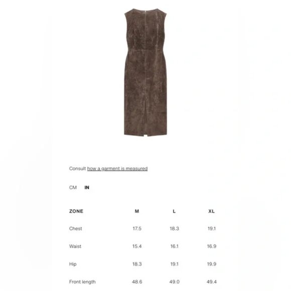 ZARA 100% SUEDE LEATHER MIDI DRESS - Picture 4 of 4
